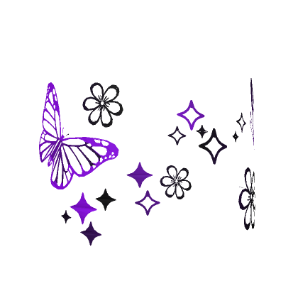 Roblox Item 🦋 Star Butterfly Stickers Tattoo - Black Purple