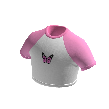 🦋 Butterfly Crop top Shirt - Pink | Roblox Item - Rolimon's