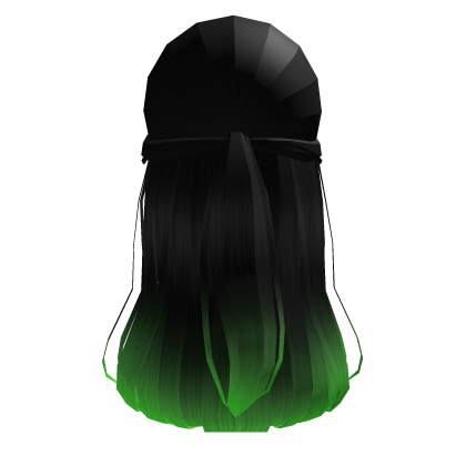 Roblox Item Half up hair in black to green