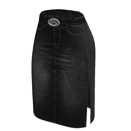 Black denim skirt outfit roblox top