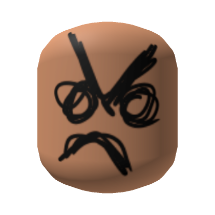 Roblox Item Scribbly Angry Face (Tan)