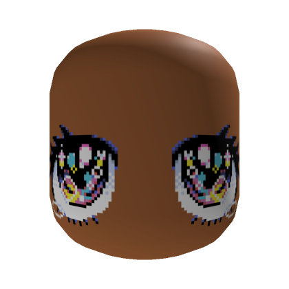 Roblox Item Pixel Tearful Face (Dark Orange)