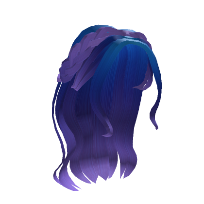 Roblox Item Long Braided Mermaid Ombre Hair - Purple