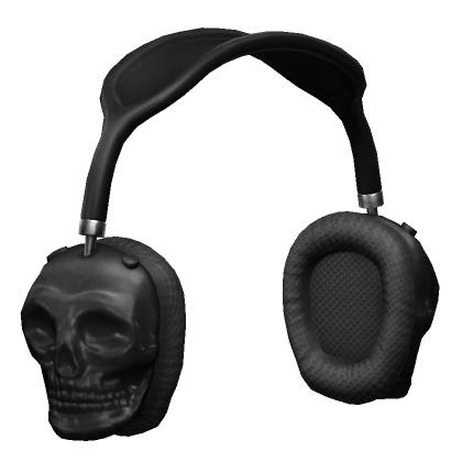Roblox Item Black Skullphones