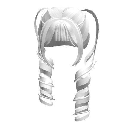 Roblox Item ♡ cute loose spiral curl pigtails white