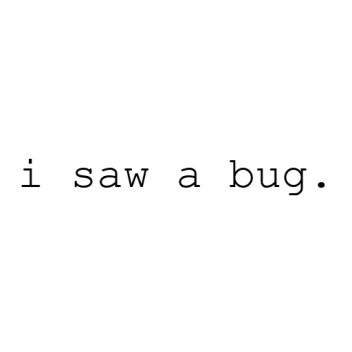 i saw a bug.