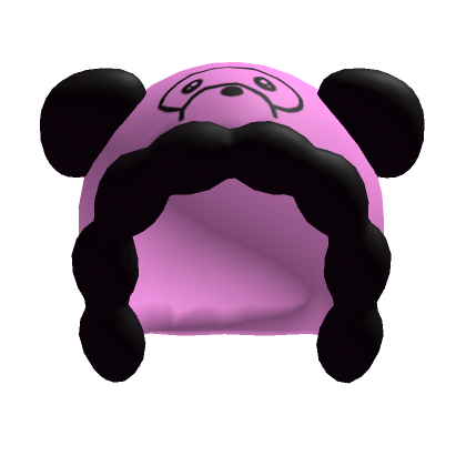 Roblox Item Cute pink/black panda fluff hood
