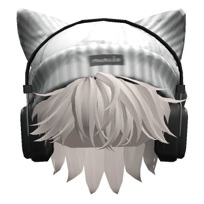 White Anime Hair w/ Beanie & Headphones | Roblox Item - Rolimon's