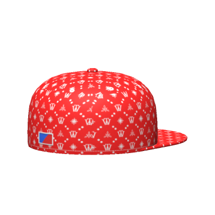 Roblox Item red designer backwards fitted cap