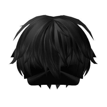 Black Messy Fluffy Boy Hair's Code & Price - RblxTrade