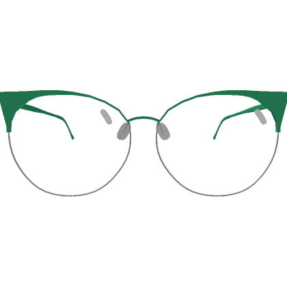 Roblox Item Cute Green Cat-Eye Glasses