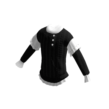 Roblox Item Knit Ruffled Sweater (Black)