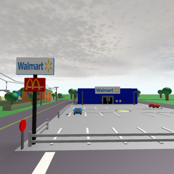 Walmart & McDonald's In Town Of Robloxia