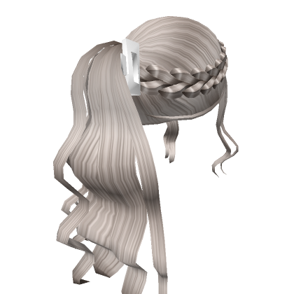 Ash Blonde Wavy Braided Clipped Ponytail's Code & Price - RblxTrade