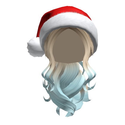 Roblox Item Christmas Ponytail w/ Santa Hat Hair in Ombre