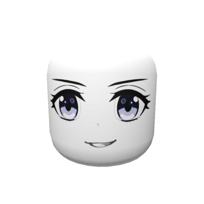 Grin Anime Head - Purple Eyes Mask Solid White | Roblox Item