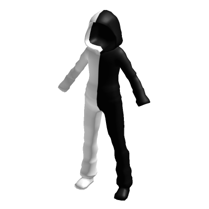 Half Black White Hoodie Jumpsuit Roblox