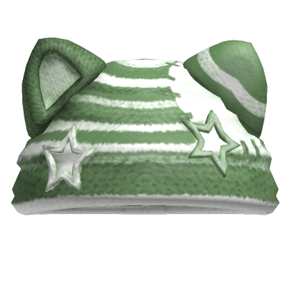 Y2K Patched Cat Knit Beanie (Sage Green)'s Code & Price - RblxTrade