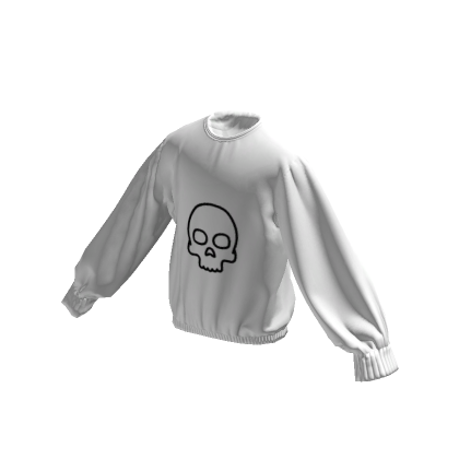 Roblox Item White Outlined Skull Sweater