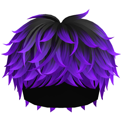 Black to Purple Messy Cool Boy Anime Hair