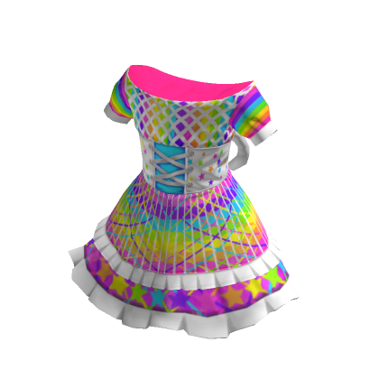 Roblox Item Strawberry Dress Neon Rainbow