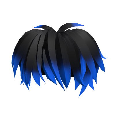 Black to Blue Fluffy Messy Cool Boy Hair - Roblox