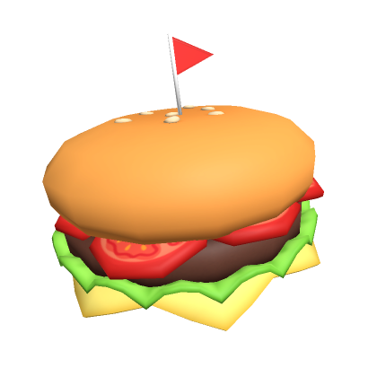 ♡อาหารจานด่วนแสนน่ารักหมวกเบอร์เกอร์ชีสปกติ - Roblox