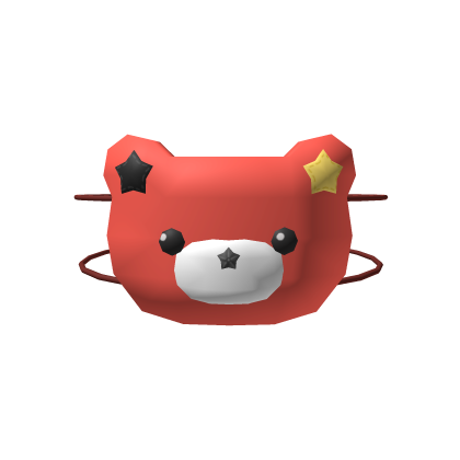Roblox Item Fluffy Bear Mask Red