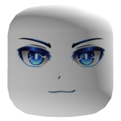 Roblox Item Blue Confident Anime Face Mask