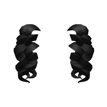 Curly Pigtails Extension in Black - Roblox