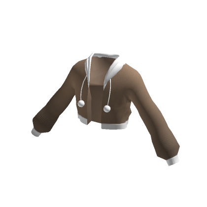 Roblox Item Cute Oversized Cropped Hoodie - Brown