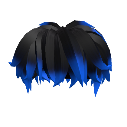 Fluffy Messy Boy Hair (Black to Blue)