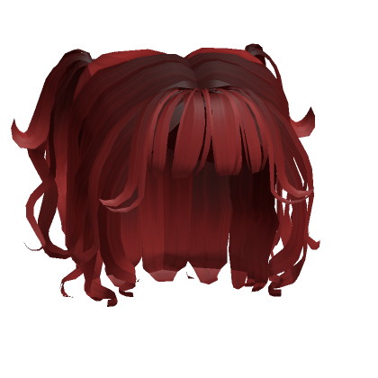 Roblox Item Scarlet Red Cute Wave Curled Mini PigTails w Bangs