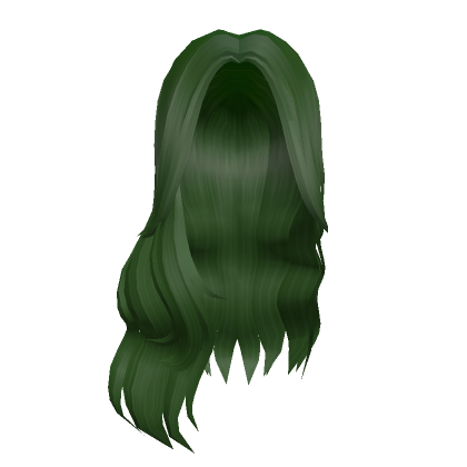 Roblox Item Dark Green Long Soft Middle Part Curls