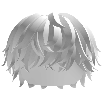 Messy Anime Boy Hair in White - Roblox