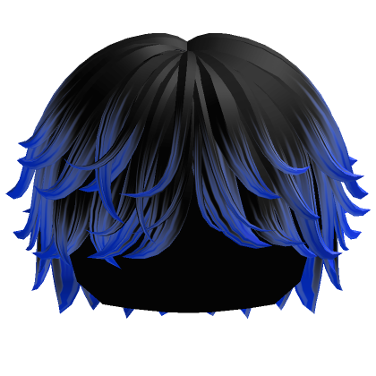 Fluffy Messy Boy Hair (Black to Blue)