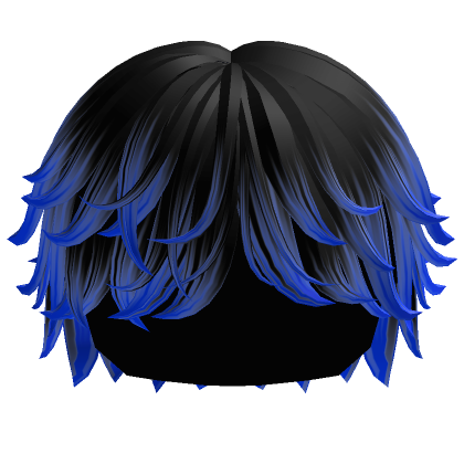 Messy Swept Hair (black to blue) - Roblox