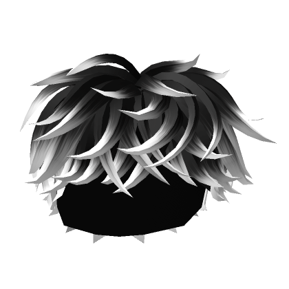 Black to White Fluffy Messy Hair | Roblox Item - Rolimon's