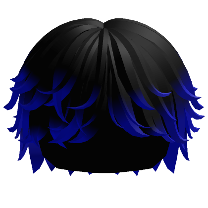 Messy Swept Hair (black to blue) - Roblox