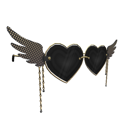 Roblox Item Winged Heart Shades (Black and Gold) (Valentines)