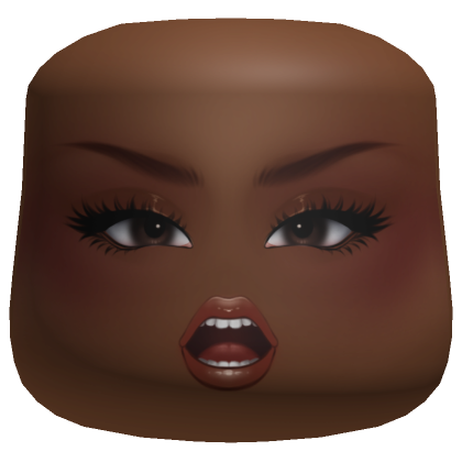 Female Rage Face Cheeks Head Brown Skin Tone - Roblox