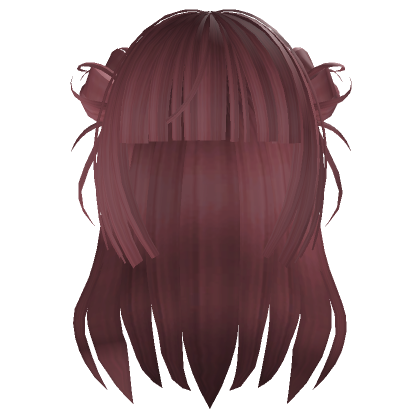 Roblox Item Dark Pink Hair with Buns and Bangs 