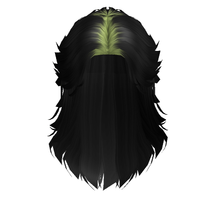 Roblox Item Long Messy Mullet in Green Roots