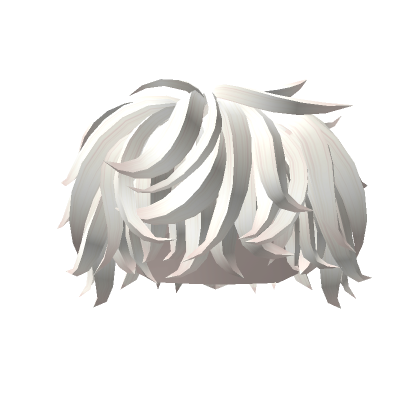 Messy Cool Boy Anime Hair (White)