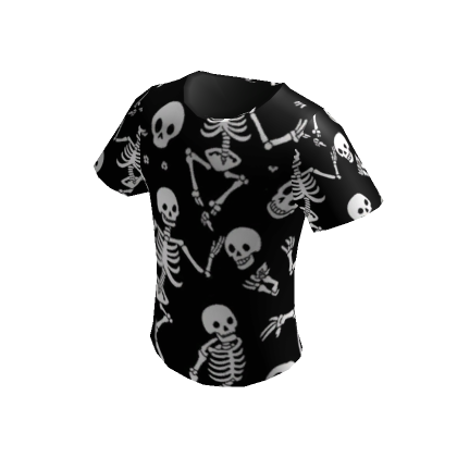 Free Roblox T-shirt white n' black skull tee 💣☠️