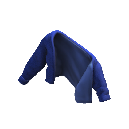 Roblox Item Cozy Fluffy Cute Off-Shoulder Jacket Blue