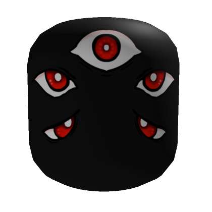 Roblox Item White 5-Eyed Face [Really Black]