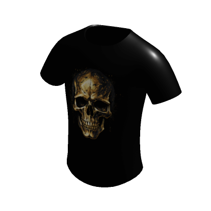 Metallic Gold Grunge Skull T Shirt Roblox Png