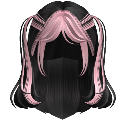 Two-Tone Anime Wolfcut Hair Pink & Black - Roblox