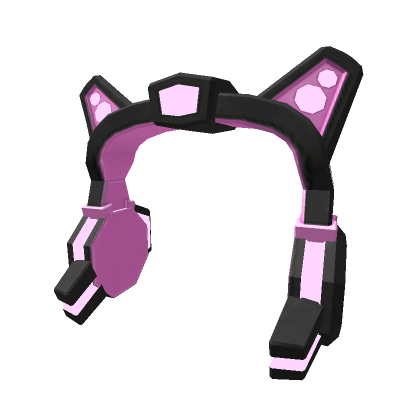 Roblox Item Pink Cyber-Kitty Mecha Headphones [Black ver]